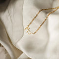 Carrie Figaro Chain Name Necklace Silver 18K Gold Plated