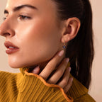 Sapphire Blossom Drop Huggies Silver 18K Gold Plated