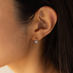Moonstone Heart Huggies Silver 18K Gold Plated