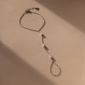 Moonstone Hand Chain Bracelet  Silver 18K Gold Plated