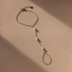 Moonstone Hand Chain Bracelet  Silver 18K Gold Plated