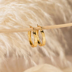 Thick Hoops Earrings Silver 18K Gold Plated