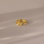 Topaz Tennis Eternity Band Ring Set  Silver 18K Gold Plated