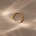 Beaded Pearl Ring Silver 18K Gold Plated
