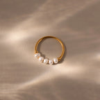 Beaded Pearl Ring Silver 18K Gold Plated
