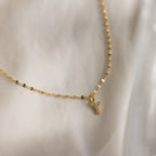 Dainty Pave Letter Necklace Silver 18K Gold Plated