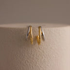 Mixed Metal Duo Hoops Silver 18K Gold Plated