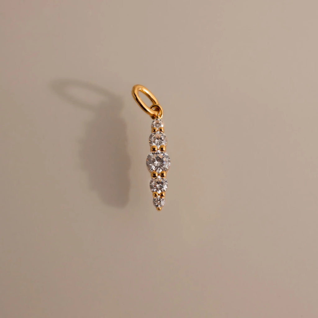 Diamond Ombre Lace Charm Silver 18K Gold Plated