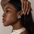 Chunky Triangle Knot Studs Silver 18K Gold Plated