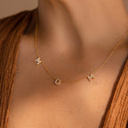Diamonds Pave Mom Necklace Silver 18K Gold Plated