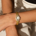 Diamonds Heart Timepiece Silver 18K Gold Plated