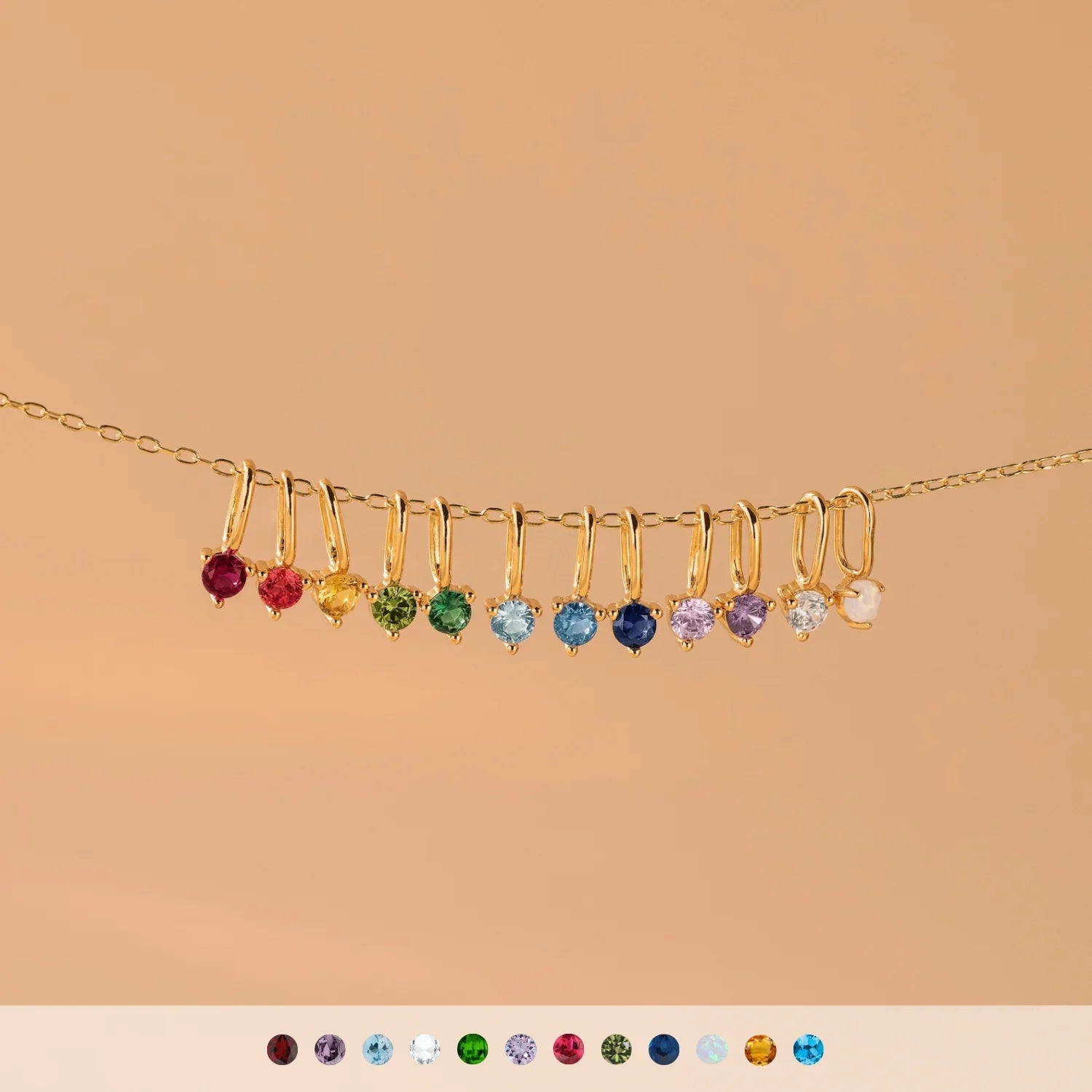 Sapphire Dainty Charm Silver 18K Gold Plated