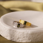 Olive Peridot Signet Ring Silver 18K Gold Plated