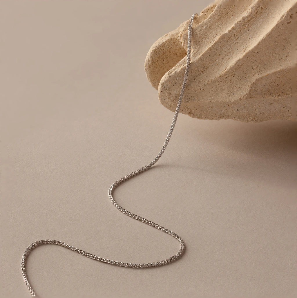 Woven Chain Necklace Silver 18K Gold Plated