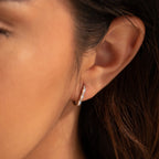 Halo Opal Hoops Silver 18K Gold Plated