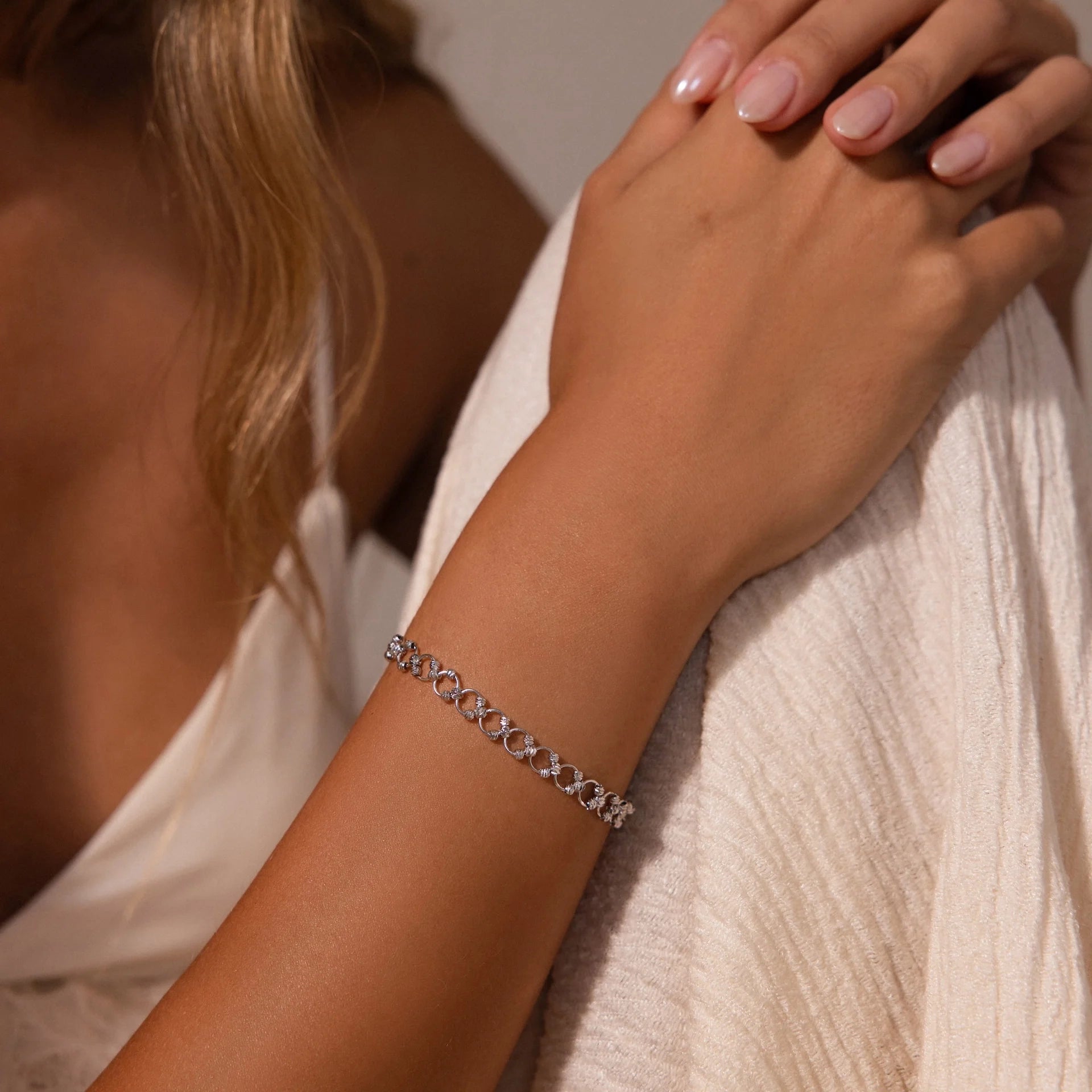 Orbit Chain Bracelet Silver 18K Gold Plated