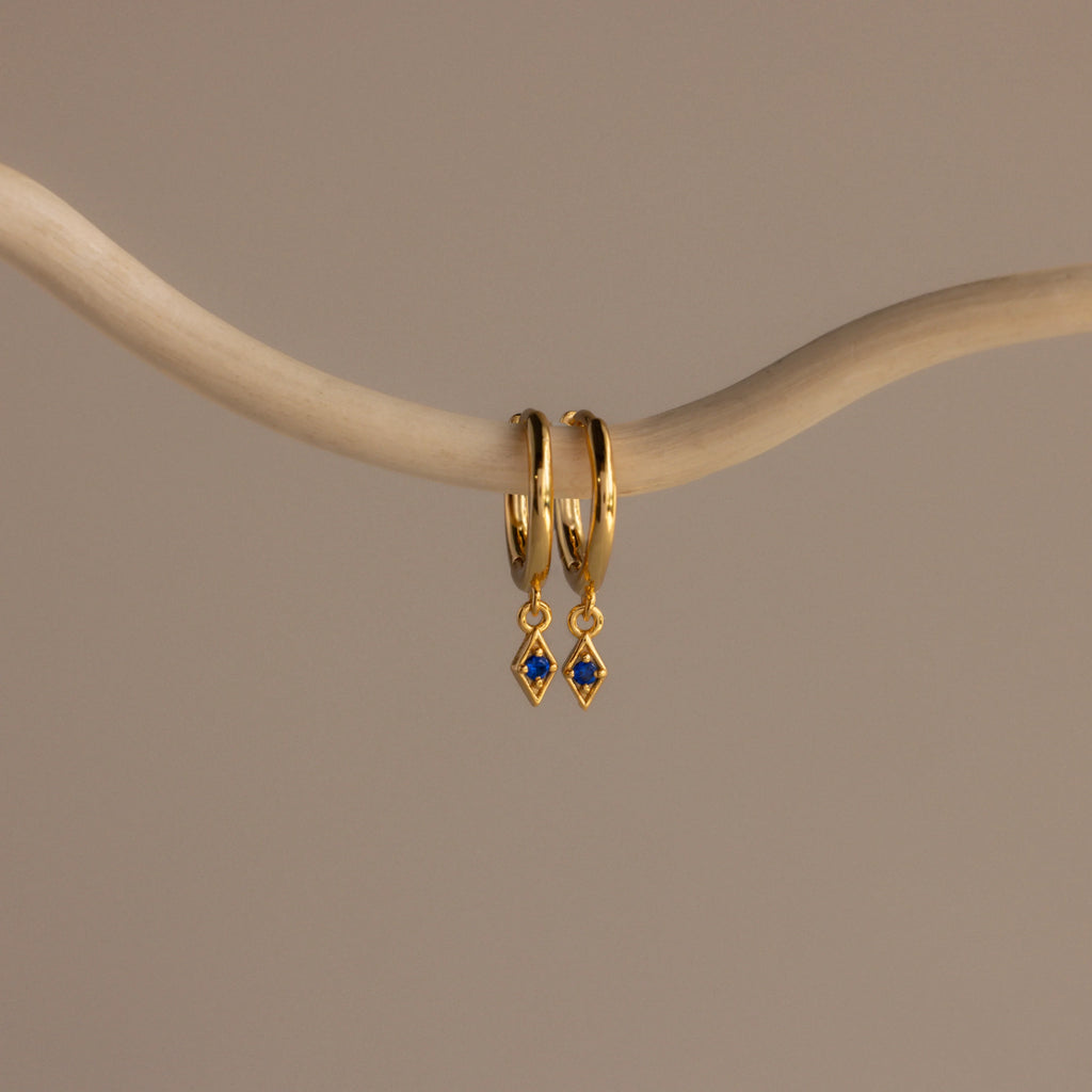 Ericka Birthstone Huggies Silver 18K Gold Plated