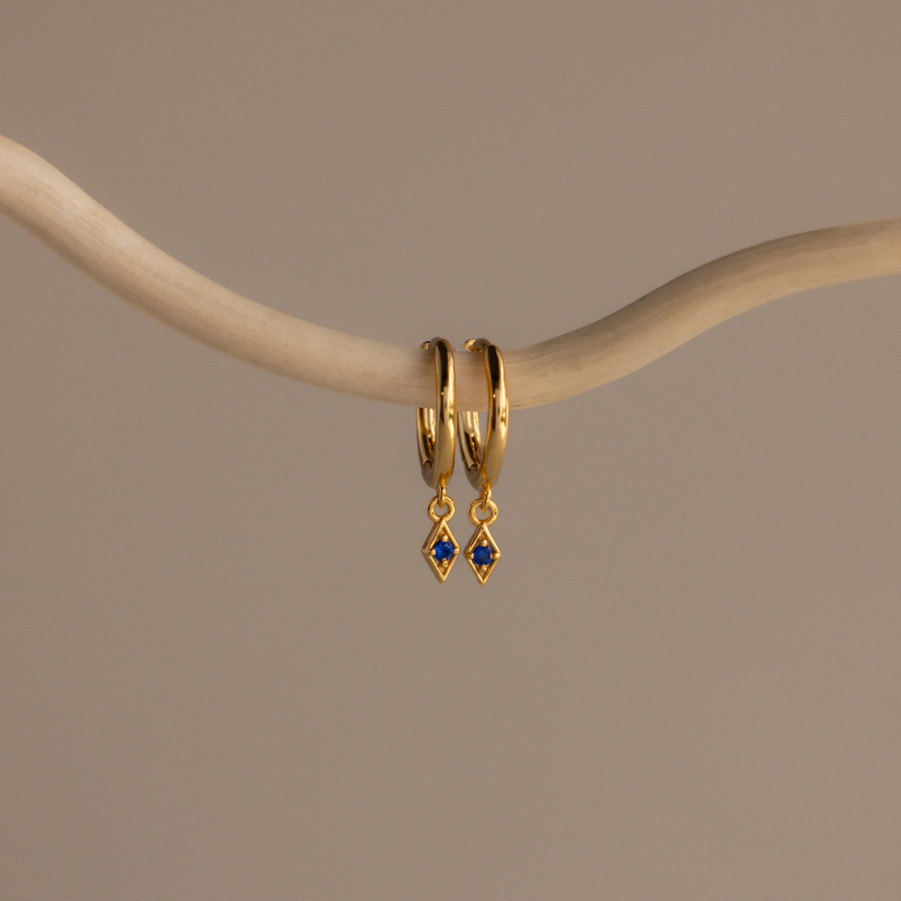 Ericka Birthstone Huggies Silver 18K Gold Plated