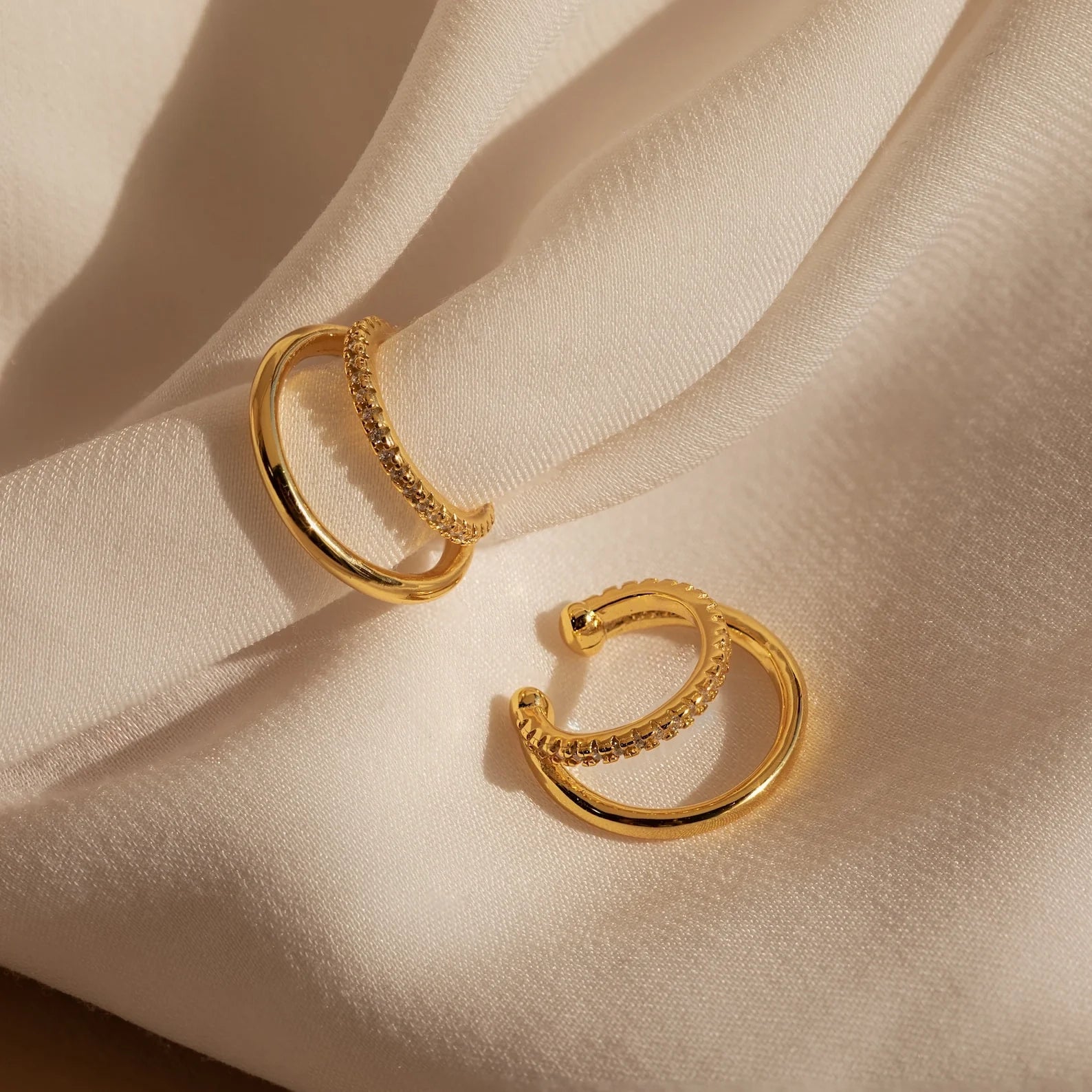 Lydia Duo Cuffs Silver 18K Gold Plated