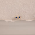 Dainty Sapphire Flatback Studs Silver 18K Gold Plated