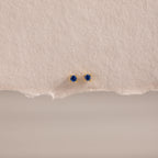 Dainty Sapphire Flatback Studs Silver 18K Gold Plated