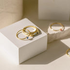 Bold Birthstone Signet Ring Silver 18K Gold Plated