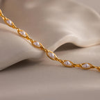 Eternity Pearl Choker Necklace Silver 18K Gold Plated