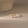 Pink Tourmaline Duo Initial Tennis Ring Silver 18K Gold Plated
