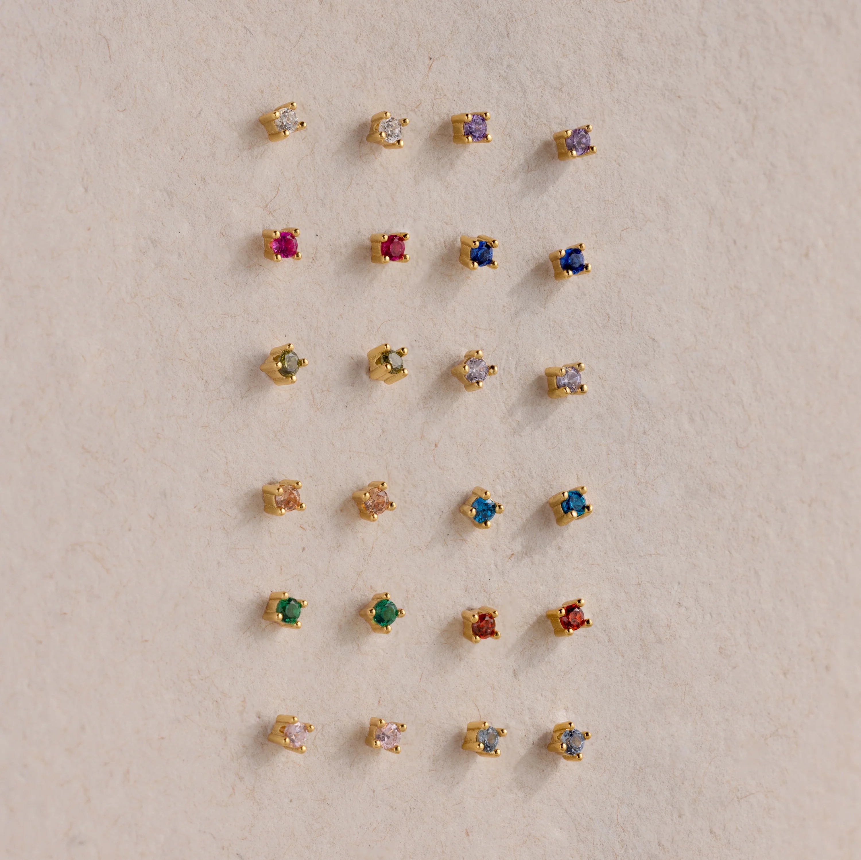 Amethyst Flatback Studs Silver 18K Gold Plated