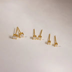 Diamond Minimalist Studs Silver 18K Gold Plated