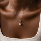 North Star Pearl Necklace Silver 18K Gold Plated