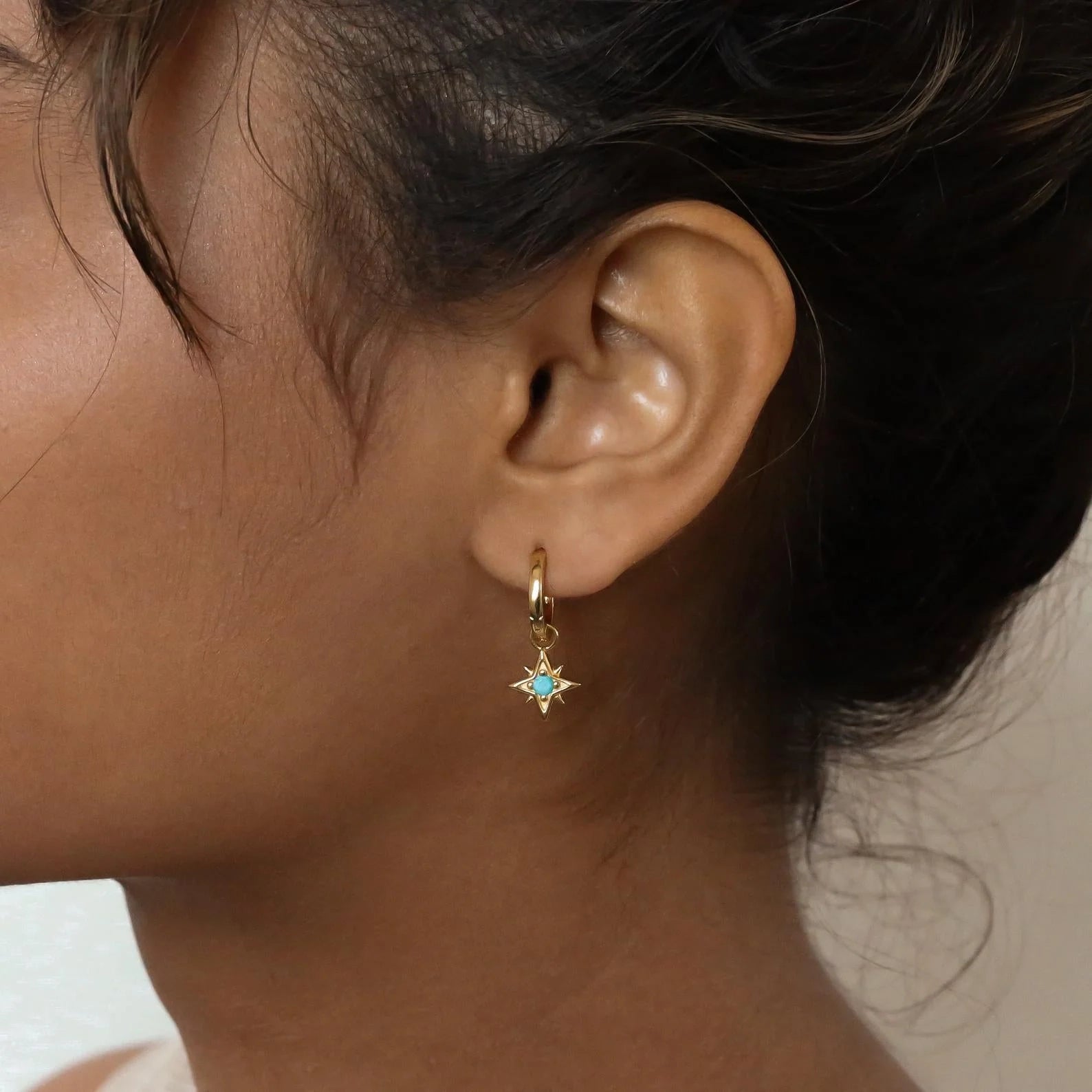Boho Turquoise Earring Set Silver 18K Gold Plated