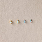 Raindrop Blue Zircon Studs Silver 18K Gold Plated
