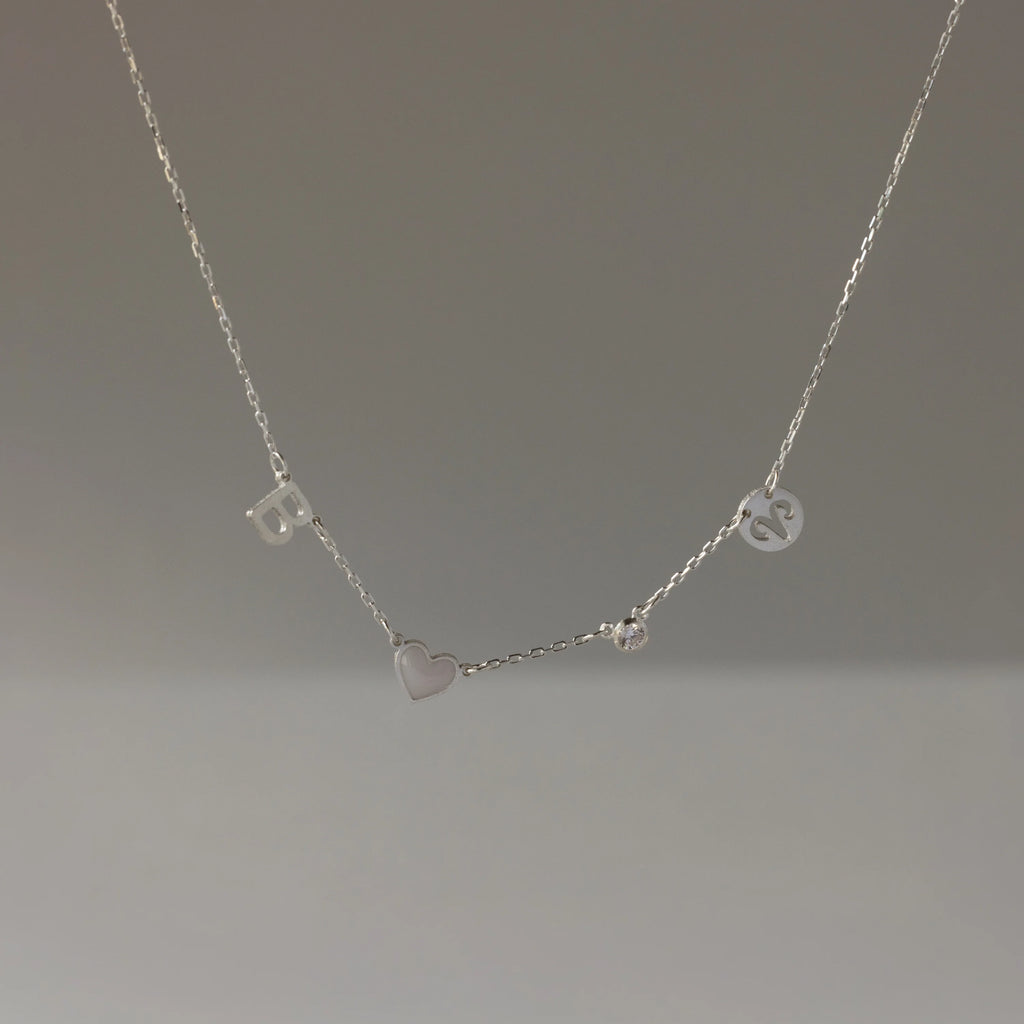 Dainty Space Charm Necklace Silver 18K Gold Plated