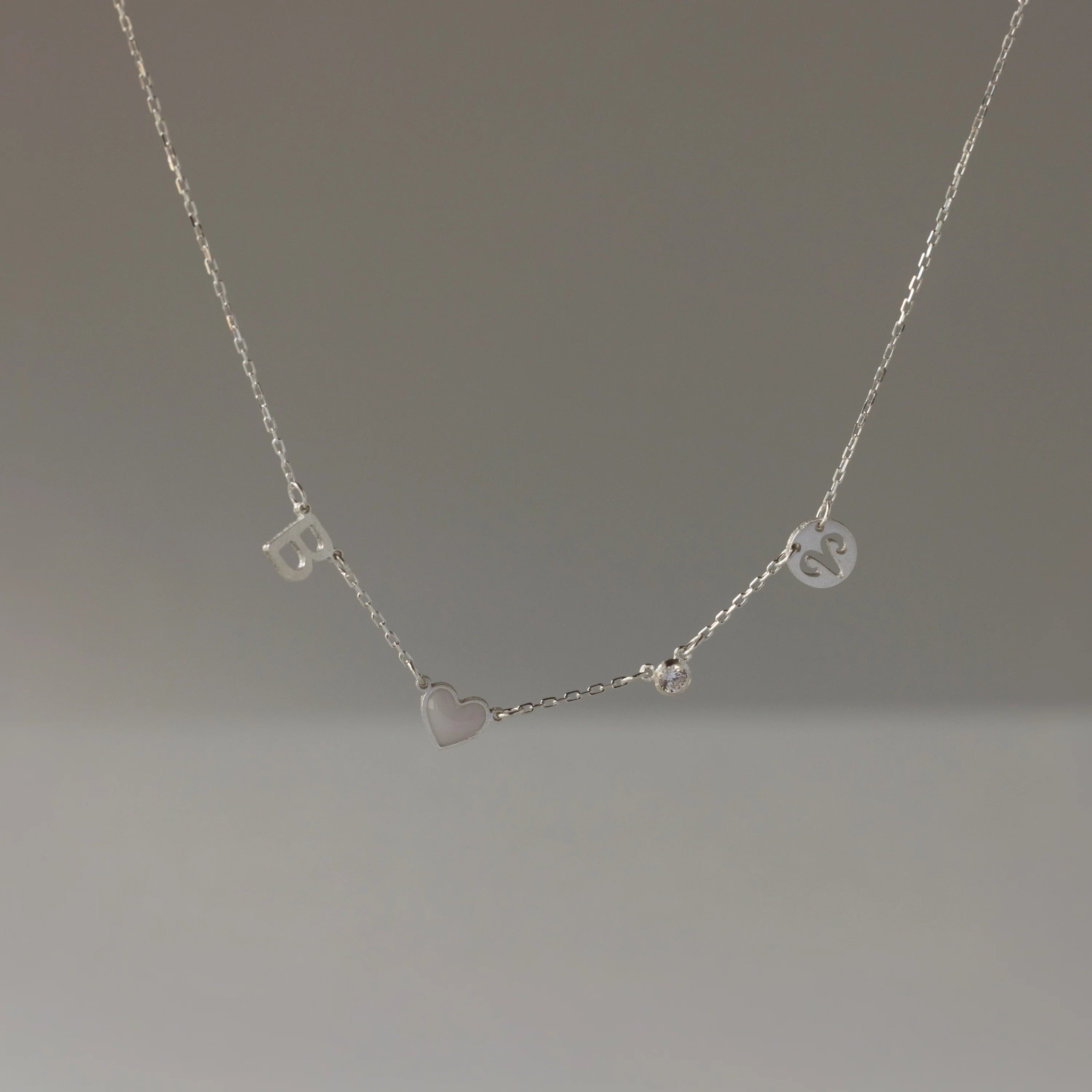 Dainty Space Charm Necklace Silver 18K Gold Plated