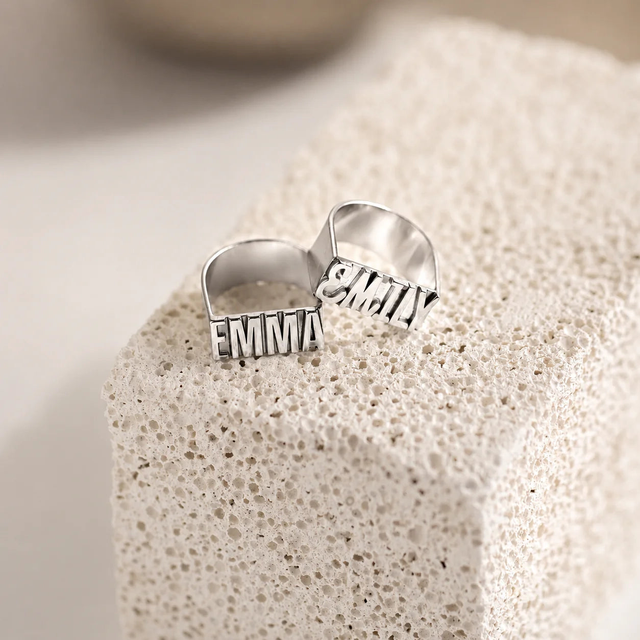 Make a Statement with Our Personalized Bold Name Ring