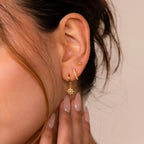 Opal Starburst Earrings Set Silver 18K Gold Plated