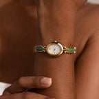 Jade Band Timepiece Silver 18K Gold Plated