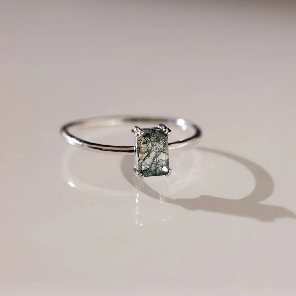 Agate Emerald Stack Ring