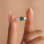 Diamond Agate Statement Ring  Silver 18K Gold Plated
