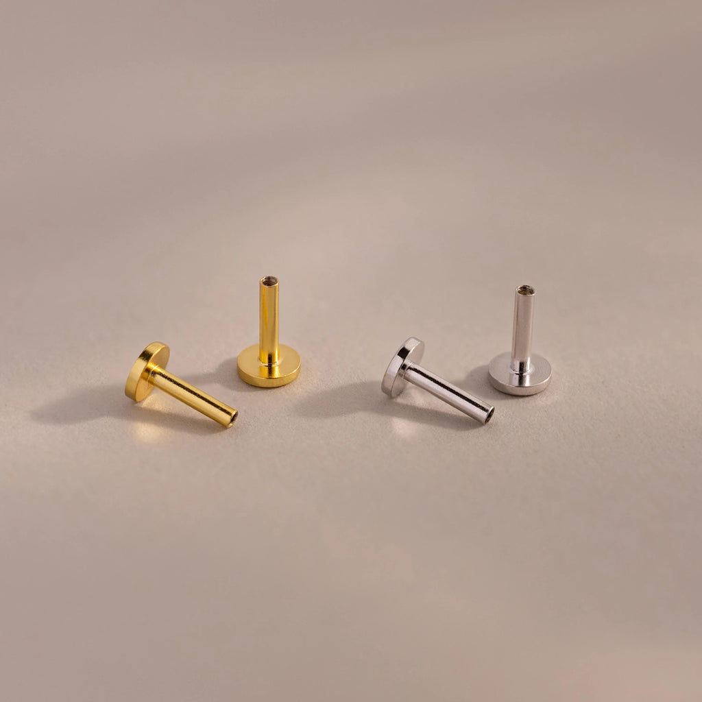 Flatback Posts Silver 18K Gold Plated