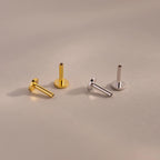Flatback Posts Silver 18K Gold Plated