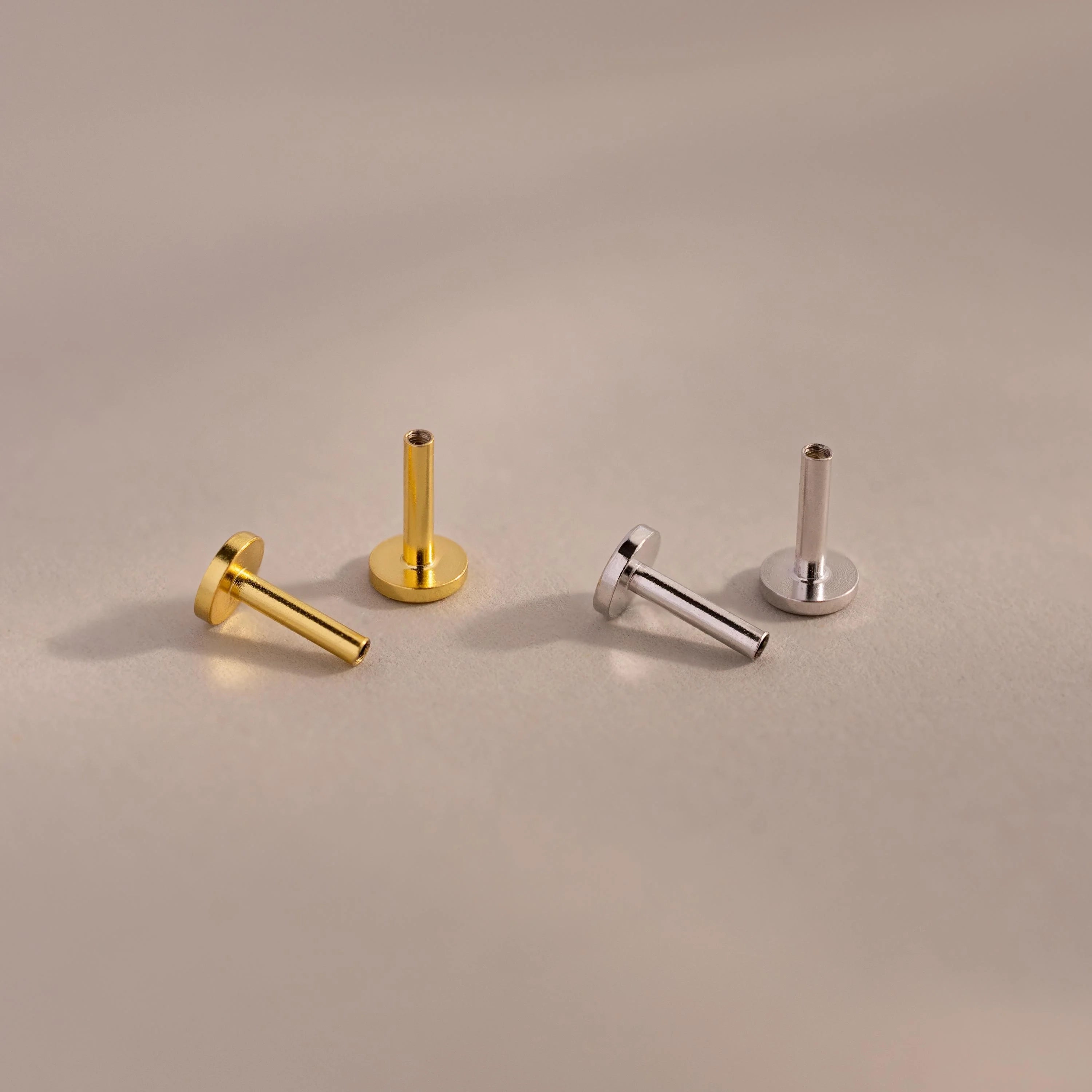 Flatback Posts Silver 18K Gold Plated