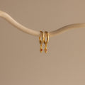 Ericka Garnet Huggies Silver 18K Gold Plated