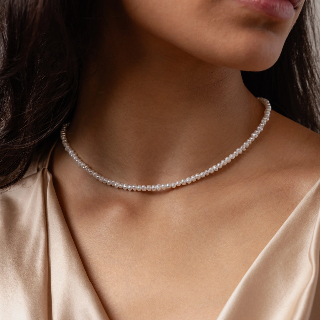 Venus Pearl Necklace  Silver 18K Gold Plated