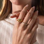 Jade Dewdrop Ring Silver 18K Gold Plated