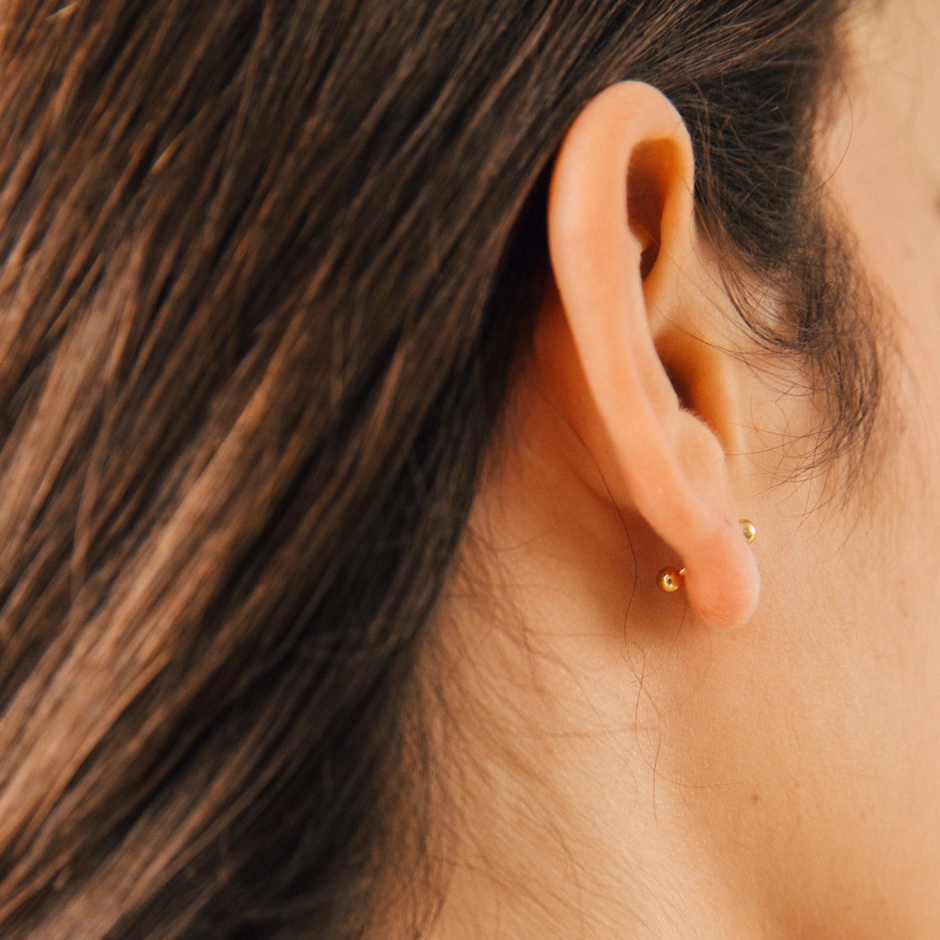 Nora Duo Studs Silver 18K Gold Plated