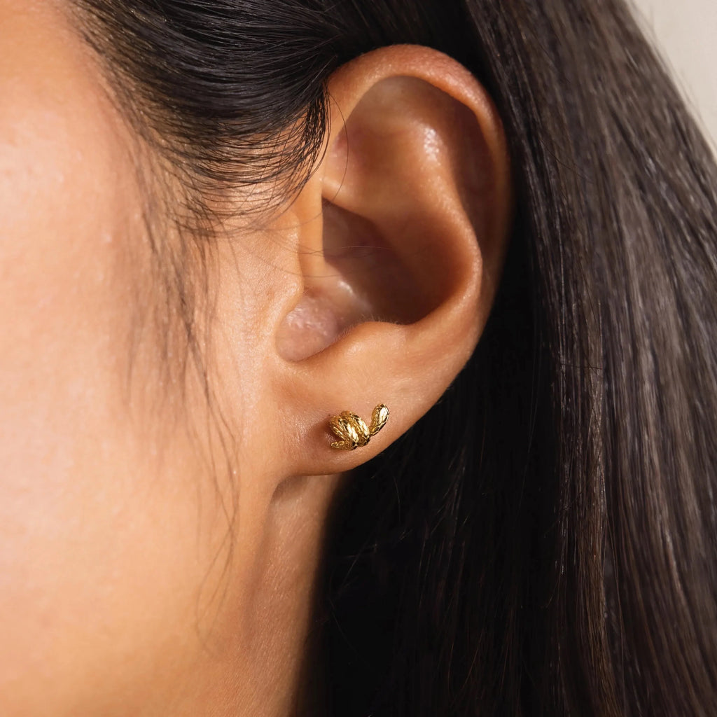 Twisted Snake Studs Silver 18K Gold Plated