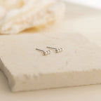 Tiny Pearl Bar Studs Silver 18K Gold Plated