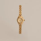 Petite Round Timepiece Silver 18K Gold Plated